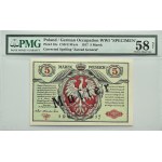 General Government, 5 marks 1916(obverse) MUSTER, PMG 58 NET