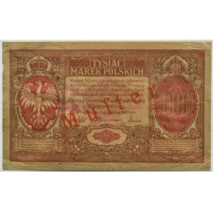 Generalne Gubernatorstwo, 1000 marek 1916 MUSTER, PMG 50 NET