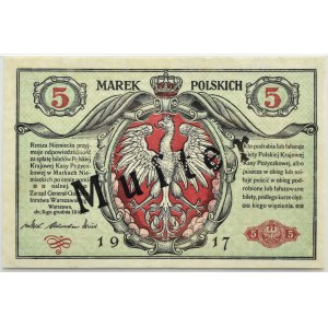 Generalne Gubernatorstwo, 5 marek 1916(awers) MUSTER, PMG 40 NET