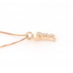 -18 kt. Růžové zlato - Náhrdelník s přívěskem - 0,03 ct Diamant