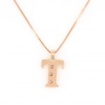 -18 kt. Růžové zlato - Náhrdelník s přívěskem - 0,03 ct Diamant