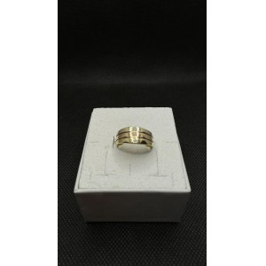 Zlatý prsten 14kt, tří barevné zlato