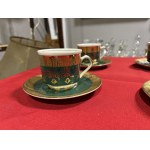 Porcelánový zelený hrnek s podšálkem 6ks