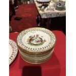 Porcelánové talíře Victoria, pávi 13ks sada