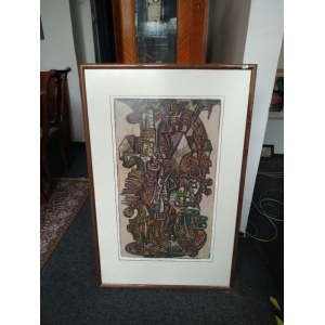 Obraz Rozbitý džbán, grafika, 1996, signováno
