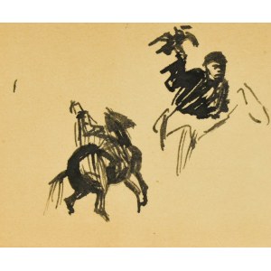 Ludwik MACIĄG (1920-2007), Szkice jeźdźca na koniu
