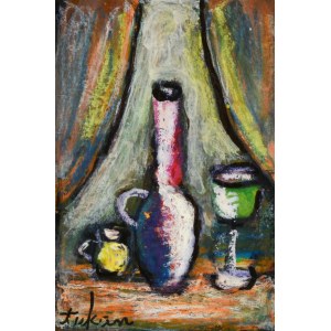 Eugeniusz TUKAN-WOLSKI (1928-2014), Still life with bottle and glass