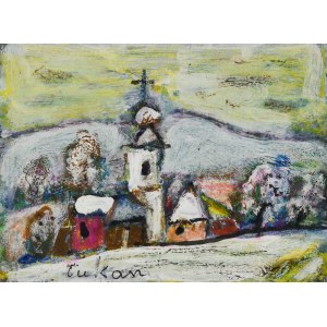 Eugeniusz TUKAN-WOLSKI (1928-2014), Landschaft mit einer Kirche