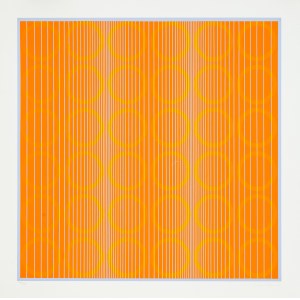 Julian Stanczak (1928 - 2017), Green rings in orange.