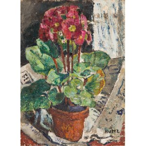 Maria Melania Mutermilch Mela Muter (1876 Warsaw - 1967 Paris), Still life with primulas, 1930s.