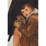 Wlastimil Hofman (1881 Praga - 1970 Szklarska Poręba), Dziewczynka przy ognisku, 1932