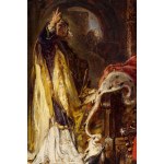 Jan Matejko (1838 Kraków - 1893 Kraków), Der heilige Stanislaus bestraft Boleslaus den Kühnen, 1877