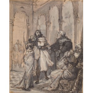 Maurycy Gottlieb (1856 Drohobych - 1879 Cracovia), Sita, Natan e il sultano dal ciclo Natan il saggio basato su un dramma di Gotthold Ephraim Lessing, 1877