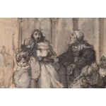 Maurycy Gottlieb (1856 Drohobych - 1879 Krakau), Sita, Natan und der Sultan aus dem Zyklus Natan der Weise nach einem Drama von Gotthold Ephraim Lessing, 1877