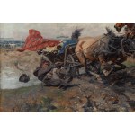Jozef Brandt (1841 Szczebrzeszyn - 1915 Radom), Horses carried away, 1908