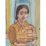Nikifor Krynicki (1895 Krynica - 1968 Folusz), Portrait of a female bather (Portrait of Ella Banach ?), ca. 1957