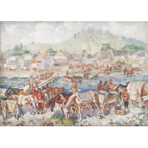 Friedrich Pautsch (1877 Delatyn bei Stanislawow - 1950 Krakau), Markt in der Region Huzulen, vor/oder 1936