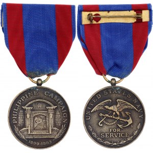 United States Phillipine Campaign Navy Service Medal Type II 1913