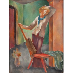 Eugeniusz Zak (1884 Mohylno, Belarus - 1926 Paris), Mädchen mit Mandoline, 1924