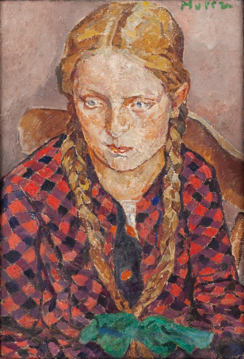 Maria Melania Mutermilch \ Mela Muter (1876 Warszawa - 1967 Paryż), Dziewczynka z warkoczykami, lata 30. XX w.