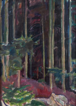 Wojciech Weiss (1875 Leorda, Rumunia - 1950 Kraków), Wnętrze lasu, 1908