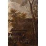 Salomon Rombouts (1655 Haarlem - 1702), Landscape with a country farmhouse