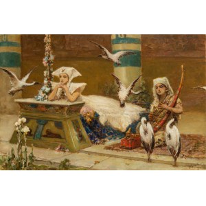 Wilhelm Kotarbinski (1849 Nieborów - 1922 Kiev), Ibis (Egyptian woman listening to the slave girl's song), ca. 1900