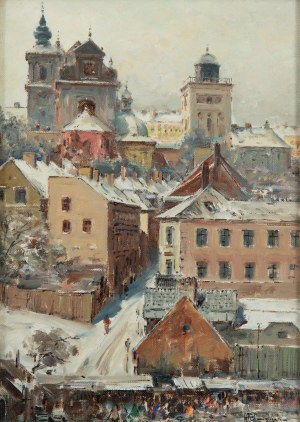 Wladyslaw Chmielinski (1911 Warsaw - 1979 Warsaw), View of Warsaw with St. Anne's Church