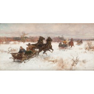 Ignacy Zygmuntowicz (1875 Warsaw - 1947 Łódź), On the way to the hunt