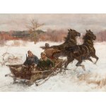 Ignacy Zygmuntowicz (1875 Warsaw - 1947 Łódź), On the way to the hunt