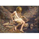 František Mrazek (1876 České Budějovice - 1933 Spisske Bele), Girl by the stream