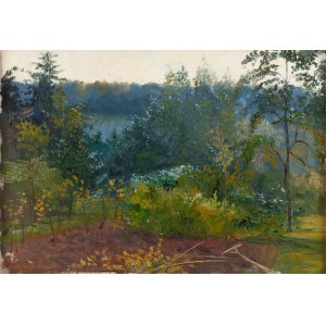 Wincenty Wodzinowski (1866 Igołomia near Miechów - 1940 Kraków), Landscape from Swoszowice, 1905
