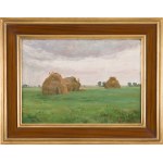 Iwan Trusz (1869 Wysotsk - 1941 Lemberg), Landschaft mit Heuschobern, 1925