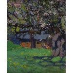 Stanislaw Paciorek (1889 Ladycze in Volhynia - 1952 Krakow), Flowering apple trees in a spring orchard, 1925