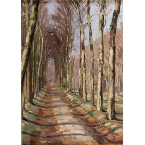Basil Poustochkine (1893 Moscow - 1973 Neuilly sur Seine), Avenue among the Trees