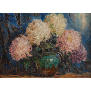 Stanislaw Zawadzki (1878 Warsaw - 1960 Warsaw), Chrysanthemums in a vase, 1945