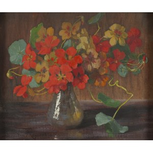 Mieczysław Reyzner (1861 Lvov - 1941 Lvov), Nasturtiums ve skleněné váze