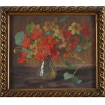 Mieczyslaw Reyzner (1861 Lviv - 1941 Lviv), Nasturtiums in a glass vase