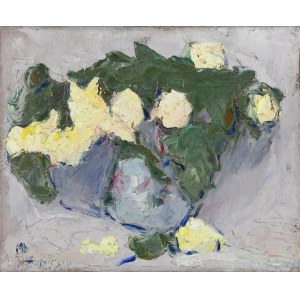 Włodzimierz Terlikowski (1873 Poraj near Łódź - 1951 Paris), Yellow roses in a vase, 1919