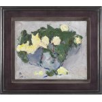 Włodzimierz Terlikowski (1873 Poraj near Łódź - 1951 Paris), Yellow roses in a vase, 1919