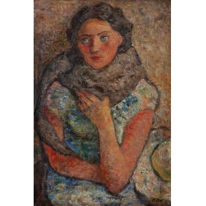 Otto Axer (1906 Przemyśl - 1983 Warsaw), Portrait of a woman in a shawl, 1930s.