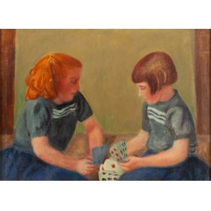Henryk Hayden (1883 Warszawa - 1970 Paryż), Dziewczynki grające w karty (Les jouers de cartes), 1948
