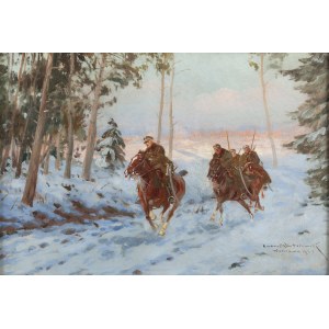 Leonard Winterowski (1886 Czernowitz - 1927 Warschau), Uhlans in the Snow, 1923