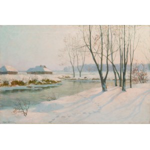 Emil Lindemann (1864 Warsaw - 1945 Ozorków near Lodz), Winter Day, pre/ or 1916