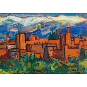 Mieczysław Lurczyński (1907 - 1982), Blick auf die Alhambra in Granada (Arabische Stadt - Alhambra)