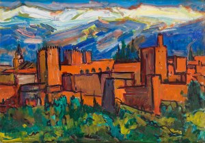 Mieczysław Lurczyński (1907 - 1982), Widok na Alhambrę w Grenadzie (