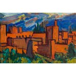 Mieczysław Lurczyński (1907 - 1982), Blick auf die Alhambra in Granada (Arabische Stadt - Alhambra)