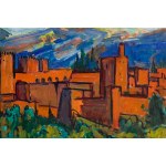 Mieczysław Lurczyński (1907 - 1982), Widok na Alhambrę w Grenadzie (Arabskie miasto - Alhambra)