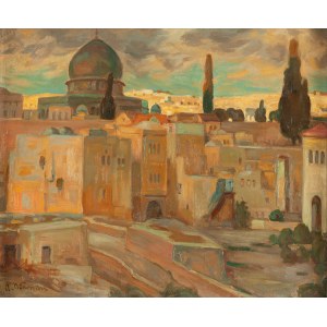 Abraham Neumann (1873 Sierpc - 1942 Krakov), Panoráma Jeruzalema, 30. roky 20. storočia.
