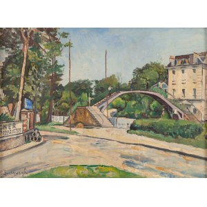Natan (Nathan) Grunsweigh (Grunsweig) (1880 Krakov - 1956 Paříž), Bichatova lávka přes kanál svatého Martina v Paříži.